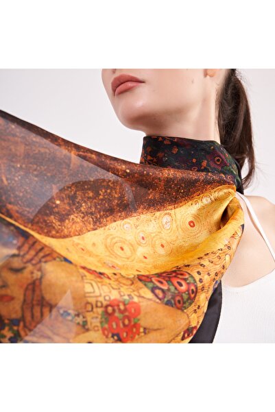 Nomads Felt Voile Silk Scarf| 55x180 cm| Gustav Klimt The Kiss| Nomads Felt