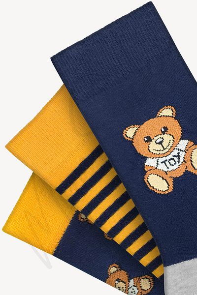 Mono Socks Κάλτσες με σχέδιο αρκουδάκι 3 τεμαχίων