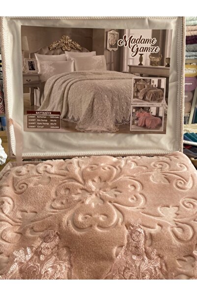 CEMRE CEYİZ Çift Kişilik Çeyizlik Battaniye Takımı