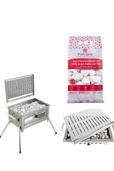 Pumice World Lav Taşı, Beyaz Mangal Taşı 5 Lt Lava Pomza Mangal Kömürü Izgara Taşı