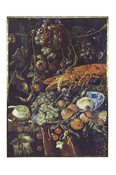 Meyveler Natürmort Jan Davidsz De Heem Dekoratif Tablo Çerçeveli P-004653