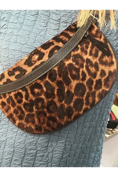 Pinkylola Moon Model Leopard Genuine Leather Waist & Chest Shoulder Bag