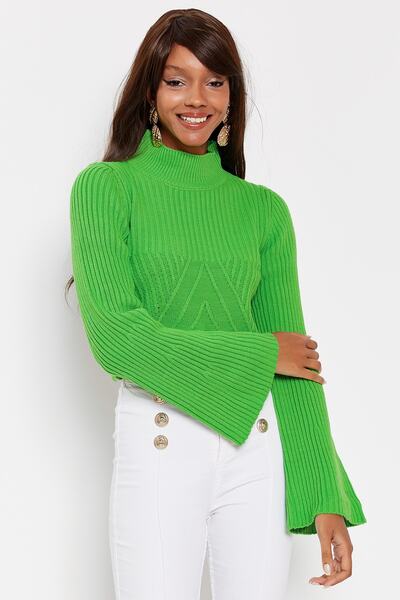 Hopoi Pulover verde spaniol pentru femei Tt3144
