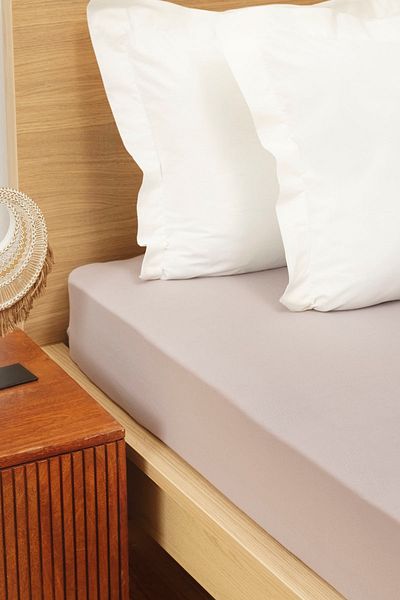 Karaca Home Combed Cotton Fitted Bed Sheet Double Beige 160X200+30 cm