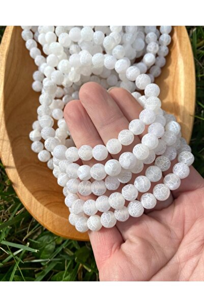 RLX BUJİTERİ Piatra naturală Crab Frost Alb - 8 Mm