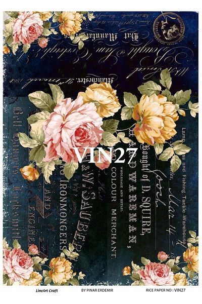 LİNEART Brass Decopage Paper La Vın27