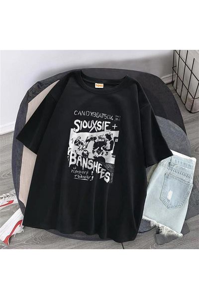 Touz Μπλουζάκι Siouxsie Banshees Satu Moda Unisex Μαύρο Oversize