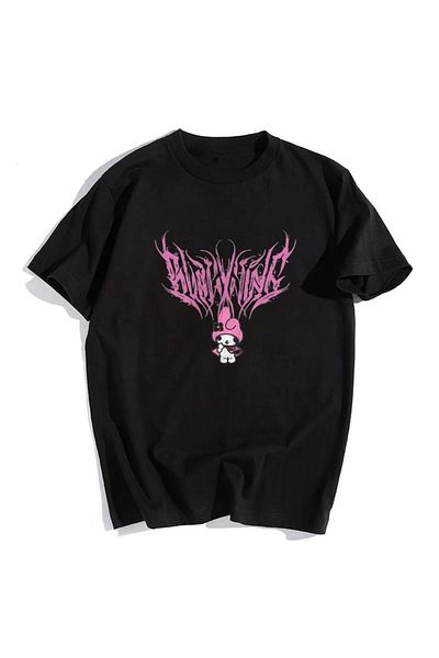 Touz Μπλουζάκι Melody Pink Black Unisex Oversize