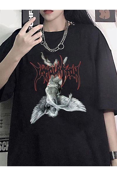 Touz Μαύρο μπλουζάκι Unisex Goth Art Oversize