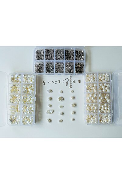 yağmur gökçe رقم: 151 مجموعة صنع المجوهرات في 3 صناديق من الأكريليك ولؤلؤ الباروك المعدني