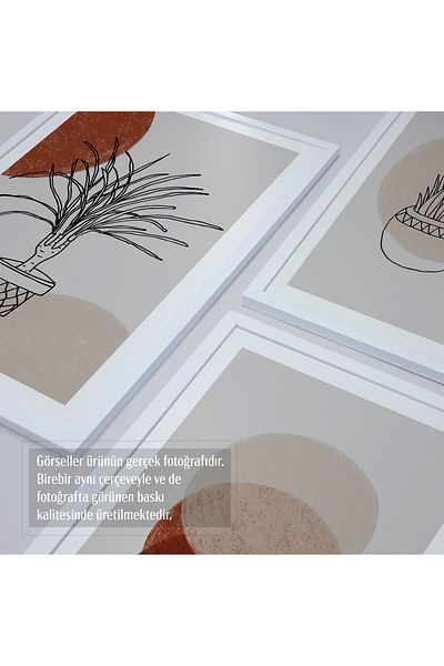 HOMEPACK Λευκό Πλαστικοποιημένο Σετ Πλαίσιο 3 τεμαχίων Πίνακας Hpn021