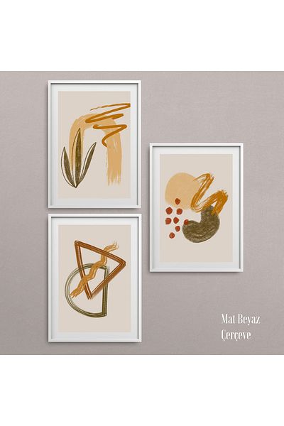 HOMEPACK Λευκό Πλαστικοποιημένο Σετ Πλαίσιο 3 τεμαχίων Πίνακας Hpn028