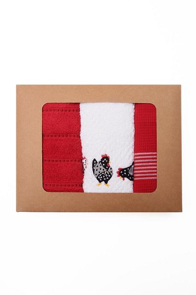 Baveno 100% Cotton Set of 3 50x65 Embroidered Towels