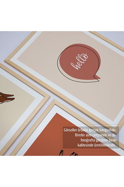 HOMEPACK Комплект за рисуване от 3 части с рамка от естествено дърво Hpn032