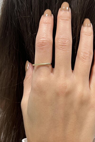 Akay Kuyumcu & Pırlanta Ince Çizgi Yüzük 14 Ayar Sarı Altın