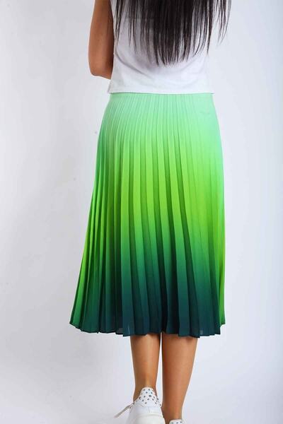 Blues Outlet Women's Colorful Pleated Skirt-green