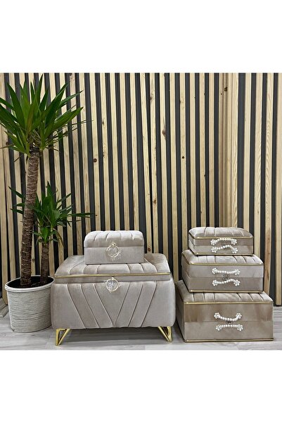 Duru Çeyiz Sandıkları Kuğu Düğün Çeyiz Sandık 5li Dügün Paketi