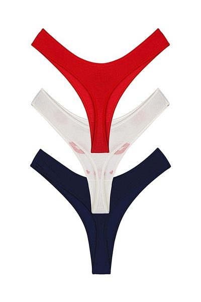 Perita.Life Women's Kiss Me Kiss Me Written String Thong Panties 3 Pack