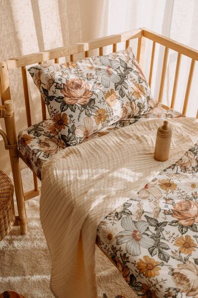 Luna Kids Collection بطانية موسلين عضوية من 4 طبقات