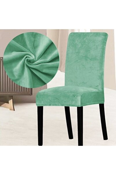 KARAHANLI Su Yeşili Renk Ipek Kadife Sandalye Kılıfı,sandalye Örtüsü, Lastıkl...