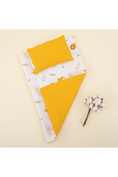 Yunikobaby Underlay Mat and Pillow - Mustard Honeycomb - Aslan