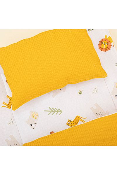 Yunikobaby Underlay Mat and Pillow - Mustard Honeycomb - Aslan
