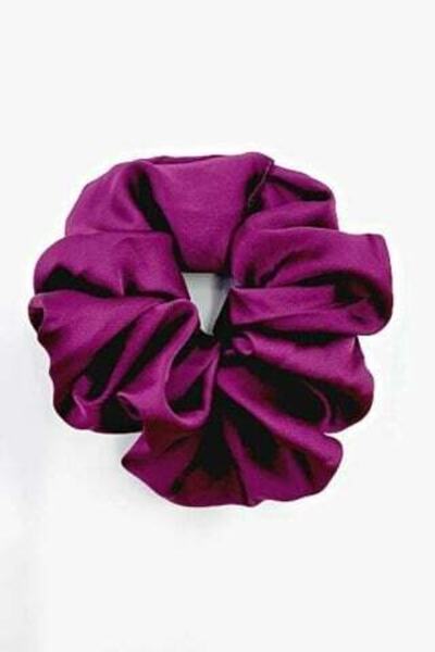 Vipfoni 2 Pieces Purple Satin Hair Rubber Bagel Buckle