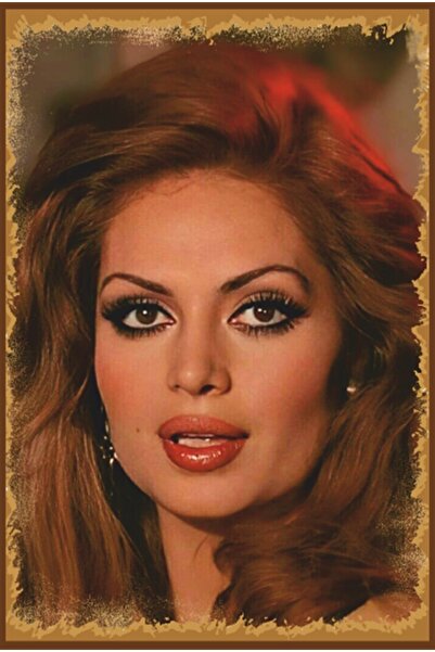 Hayat Poster Türkan Şoray Yeşilçam Portre Retro Ahşap Poster
