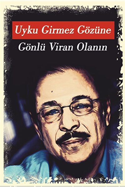 Hayat Poster Neşet Ertaş Ne može da spava u mojim očima Retro drveni poster