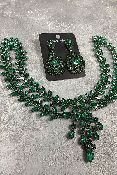 Bride Aksesuar Dünyası Σετ αξεσουάρ μαλλιών νύφης με στέμμα νύφης, πράσινο σε...