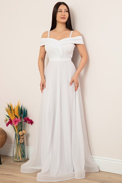 PULLIMM Βραδινό μακρύ βραδινό φόρεμα 13278 με λουράκι γκλίτερ