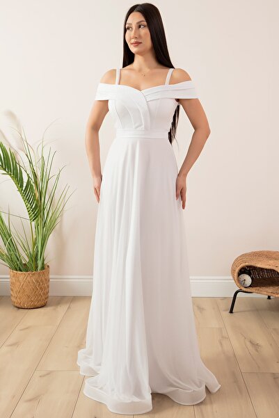 PULLIMM Βραδινό μακρύ βραδινό φόρεμα 13278 με λουράκι γκλίτερ