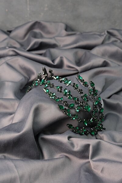 Bride Aksesuar Dünyası Coroană verde cu două fețe model Selena Kına și coroan...