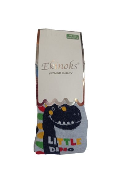 Ekinoks Boys' Dinosaur Patterned Pantyhose Navy Blue