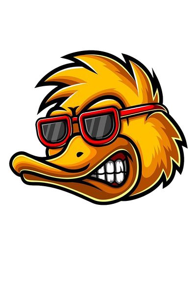 MegaSticker 13x12 cm Cool Duck Autocolant pentru mașină, motocicletă, cască și laptop