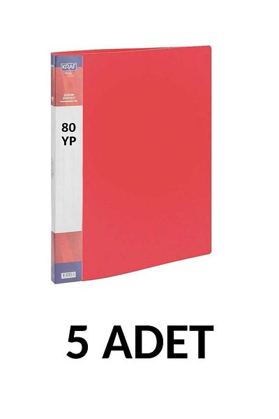 Noki 5 Pieces of Kraf 80 Sheets Presentation File Red