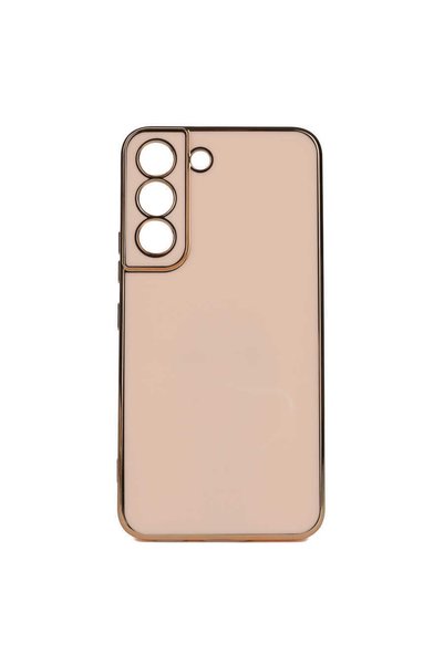 Kılıfist Samsung Galaxy S22 Case Silicone Cover with Camera Protection Gold Edge