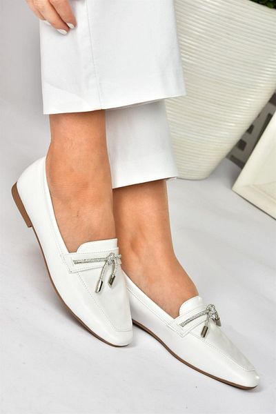 Fox Shoes Balerini casual de damă White Stone P820840009