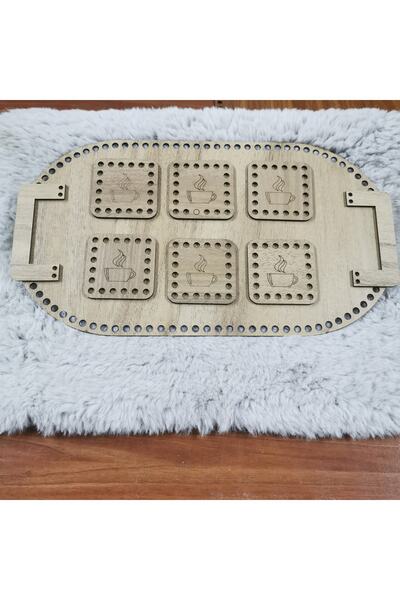 aladepo Κομψό Ξύλινο Οβάλ Σετ τσαγιού, ανοιχτόχρωμο τόνο δρυός, φυσικό και κομψό σχέδιο