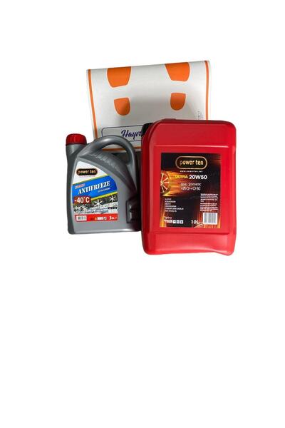 20W50 Motor Yağı 10 Litre + Kırmızı Antifriz 3 Litre | Kombin 2026