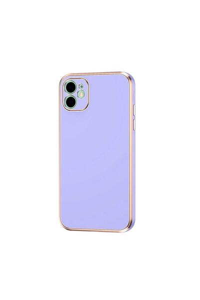 Kılıfist Apple iPhone 12 Case Silicone Cover with Camera Protection Gold Edge