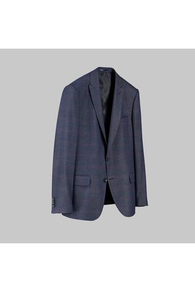 Sarar Interview Tedrick Lacivert Bordo Ekose Slim Fit Takım Elbise