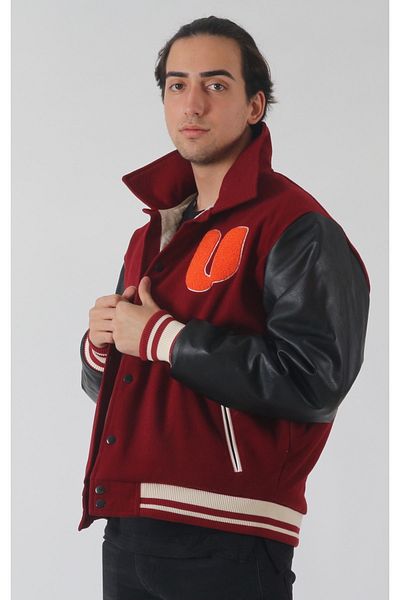 rood Men's Unisex Suede Coat Buttoned Fiber Inside