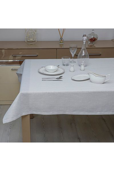TİLLEM HOME Față de masă albă cu sclipici aspect de in
