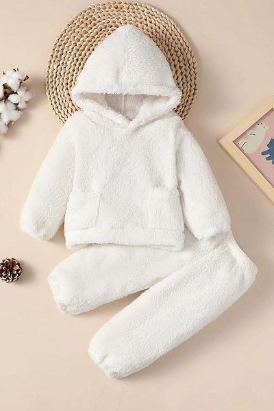 ipek atlas Plush Hooded Unisex Double Suit Set