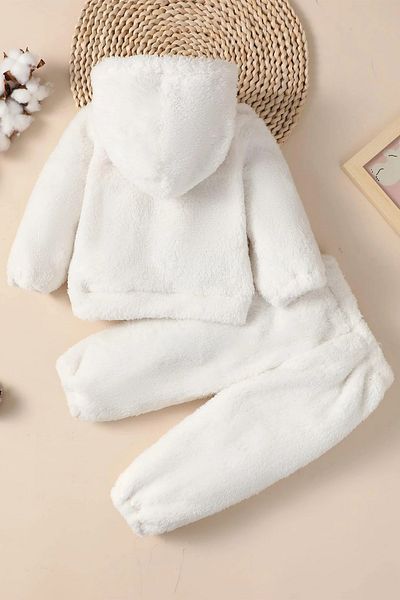 ipek atlas Plush Hooded Unisex Double Suit Set