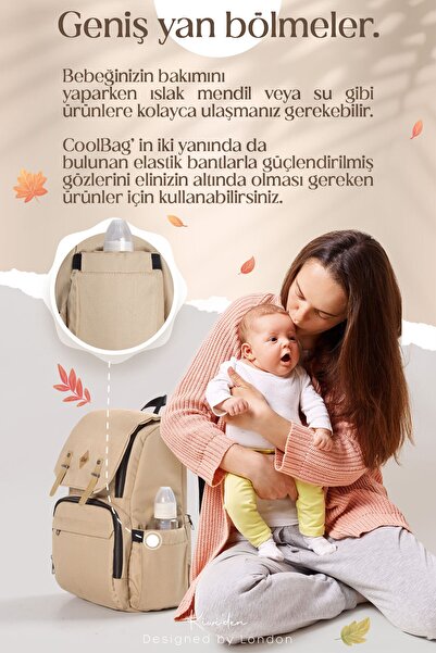 Kiwi Coolbag Baby Care Bag - Thermal Compartment, Gray Anthracite