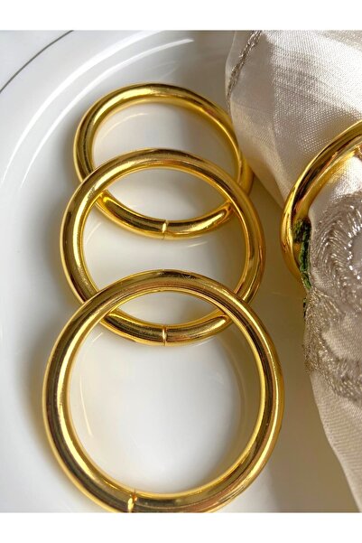 Classy Parlak Paslanmaz Peçete Halkaları - Ev Hediyesi, Yemek Masası Dekor Seti (4 ADET)