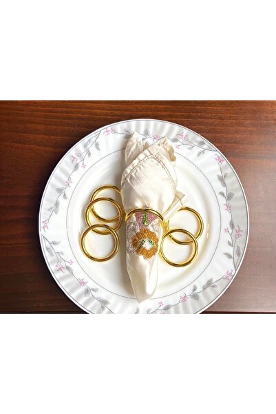 Classy Parlak Paslanmaz Peçete Halkaları - Ev Hediyesi, Yemek Masası Dekor Seti (4 ADET)