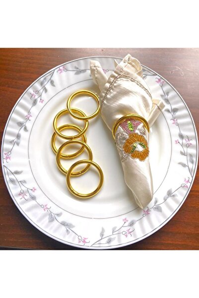 Classy Parlak Paslanmaz Peçete Halkaları - Ev Hediyesi, Yemek Masası Dekor Seti (4 ADET)